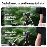 XT-XINTE Dual Magnetic Rechargeable Quick Release Base for DJI Osmo Nano Action Camera Extension Mount for Selfie Stick Tripod Cycling Accessories
