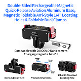 XT-XINTE Dual Magnetic Rechargeable Quick Release Base for DJI Osmo Nano Action Camera Extension Mount for Selfie Stick Tripod Cycling Accessories