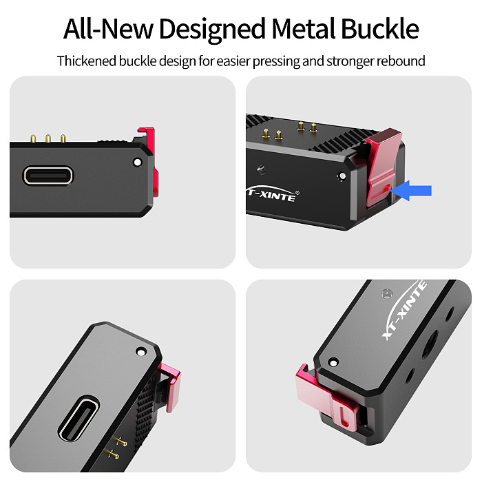 XT-XINTE Dual Magnetic Rechargeable Quick Release Base for DJI Osmo Nano Action Camera Extension Mount for Selfie Stick Tripod Cycling Accessories
