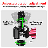 XT-XINTE Aluminum Alloy Ball Head Mount With 3-Slot Adapter Motorcycle Handlebar & Rearview Mirror Action Camera Bracket Extended Connection Mount