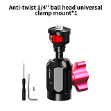 XT-XINTE Aluminum Alloy Ball Head Mount With 3-Slot Adapter Motorcycle Handlebar & Rearview Mirror Action Camera Bracket Extended Connection Mount