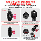 XT-XINTE Aluminum Alloy Ball Head Mount With 3-Slot Adapter Motorcycle Handlebar & Rearview Mirror Action Camera Bracket Extended Connection Mount