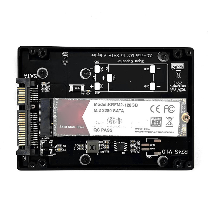 ADT-Link R74S M.2 (B&M Key) SATA to SATA Adapter Hard Drive Enclosure SATA 3.0 CNC Aluminum Alloy Shell