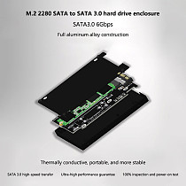 ADT-Link R74S M.2 (B&M Key) SATA to SATA Adapter Hard Drive Enclosure SATA 3.0 CNC Aluminum Alloy Shell