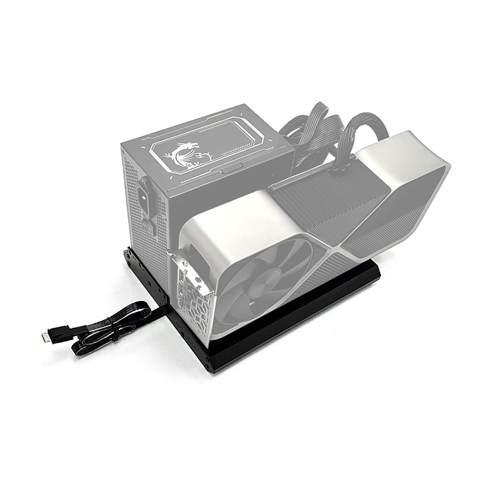 ADT-Link OCuLink External GPU Dock Graphics Card Dock Open Full Aluminum Alloy Chassis PCIe 5.0 x4 128Gbps eGPU Dock K993H-BK10 50cm