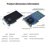 PCIe 4.0 4-Bay M.2 NVMe Expansion Card PEX88024 Controller Support M.2 NVMe 22110/2280/2242 Driver-free for Win/Linux/Mac