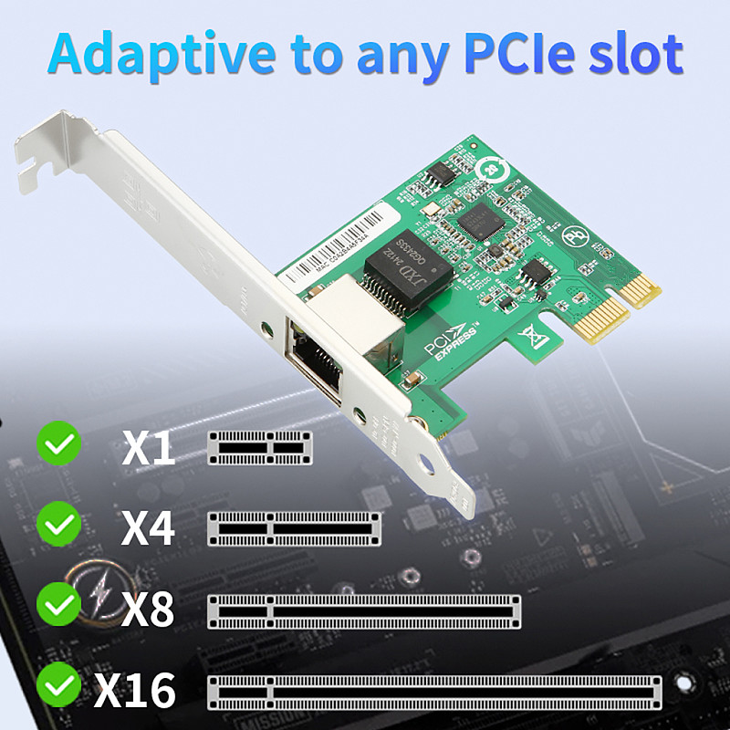 PCIe x1 2.5G High-Speed Network Card with I226 Chip for Gaming / NAS / Server Supports ESXi8 Low Latency