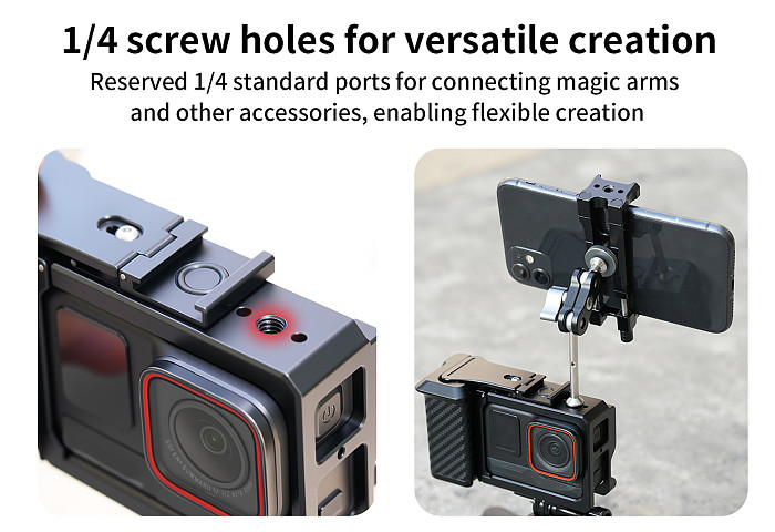 XT-XINTE Action Camera Street Shooting Handle Protective Frame with Magnetic Quick Release Base Compatible with Insta360 Ace Pro / Ace Pro 2