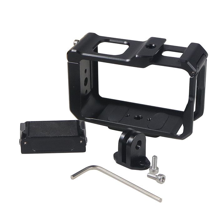 For DJI Action 5pro OSMO Action 3 Camera Cage Protective Case Cage w Cold shoe Arri Hole Quick Release Frame Action Camera Accessories
