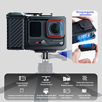 XT-XINTE Action Camera Street Shooting Handle Protective Frame with Magnetic Quick Release Base Compatible with Insta360 Ace Pro / Ace Pro 2