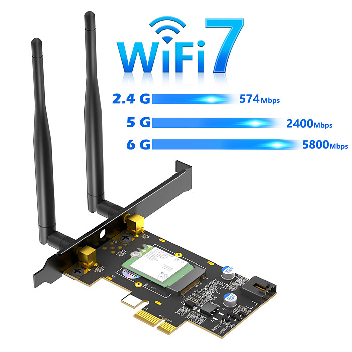 PCIe X1 to M.2 WiFi Bluetooth-compatible  Adapter With Heatsink - Supports A+E Key M.2 Modules, Dual-Band 2.4GHz/5GHz | Desktop Wireless Upgrade Solution