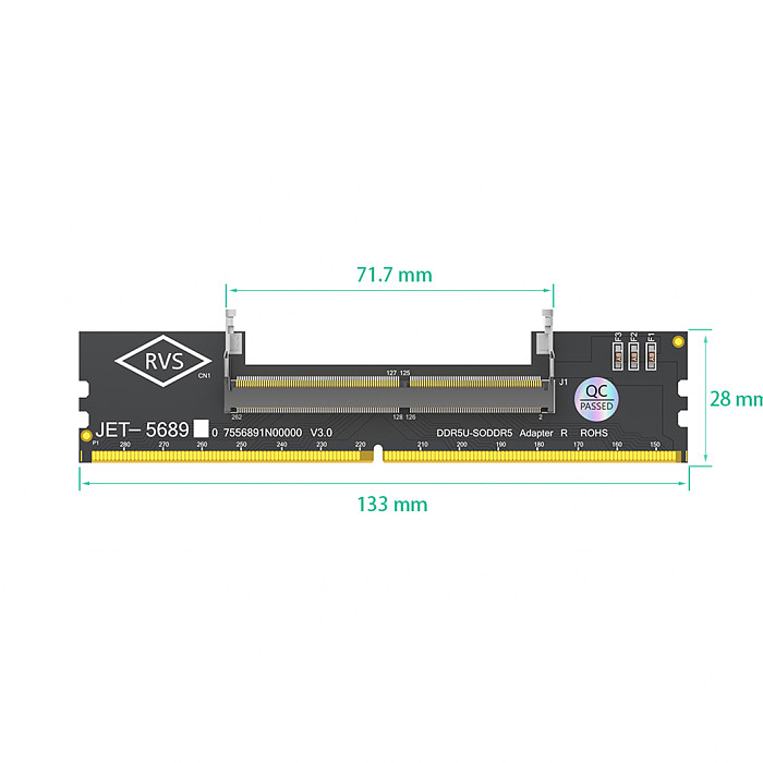 Laptop DDR5 RAM to SO DDR5 U-DIMM Desktop Adapter Card Memory Tester SO DDR5 to DDR5 U-DIMM Converter
