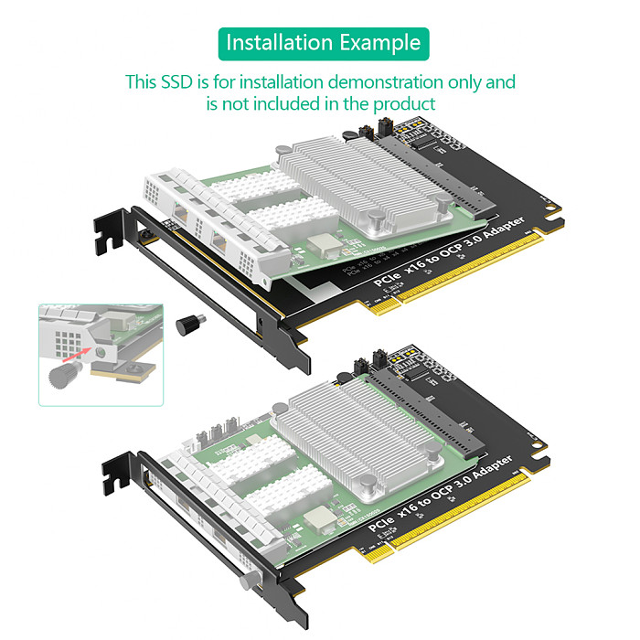 New Version PCI Express 5.0 16x to Gen-Z 4C+ SFF-TA-1002 Adapter Support OCP NIC 3.0 Network Card