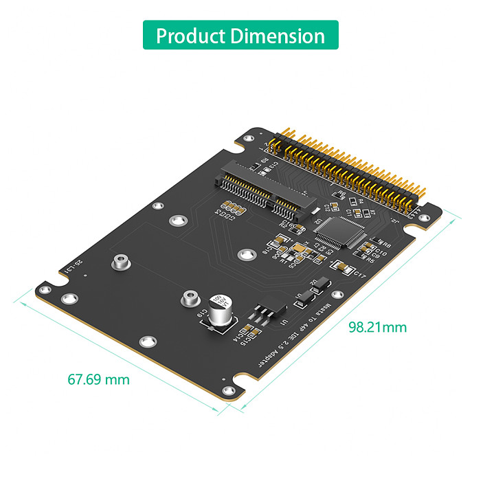 MSATA Mini-SATA SSD to IDE ATA 44Pin Adapter