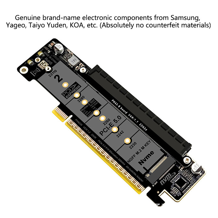 PCIe 5.0 8+4+4 Lane Splitter Expansion Card, Quad M.2 NVMe VROC Hyper Ultra Adapter
