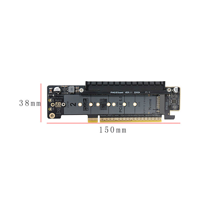 PCIe 5.0 8+4+4 Lane Splitter Expansion Card, Quad M.2 NVMe VROC Hyper Ultra Adapter
