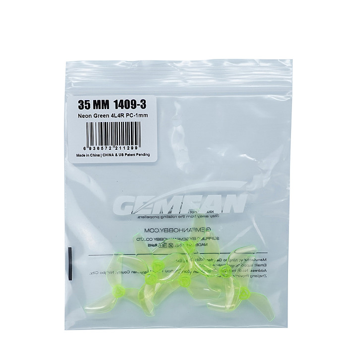 4 Pairs GEMFAN 1409 3-Blade PC Propeller 4CW+4CCW for RC FPV Racing Drone