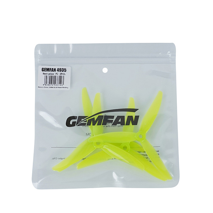2 Pairs Gemfan 4935 3.5in 3-Blade PC Propeller Compatible with 2207 Motor for RC FPV Racing Drone