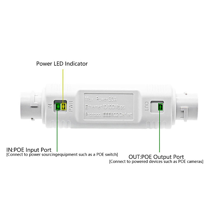 48V PoE Extender Waterproof Outdoor Network Repeater Long Range POE Signal Booster
