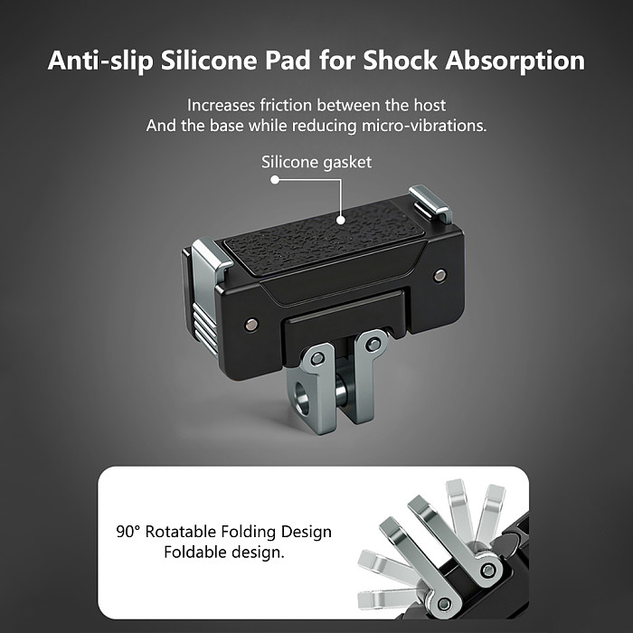 360° Rotable Magnetic Quick-Release Adapter Base Tripod Mount For DJI Action 6 / 5 Pro / 4 / 3 Action Camera