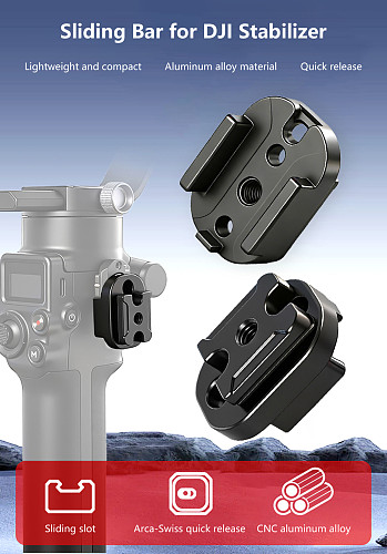 NATO rail expansion plate external panel accessory Compatible with DJI Ronin stabilizers for RS3/RS4 Mini