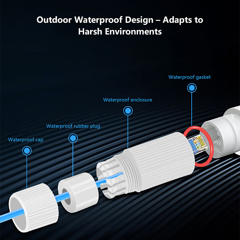 48V PoE Extender Waterproof Outdoor Network Repeater Long Range POE Signal Booster