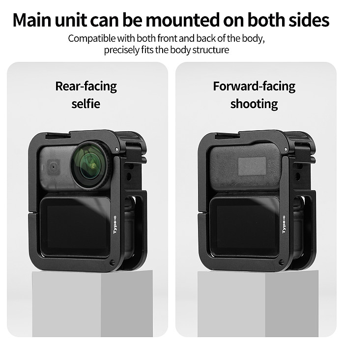 XT-XINTE Metal Cage with Detachable 1  Ball Head Magnetic Charging Quick Release Mount for DJI OSMO Nano Camera
