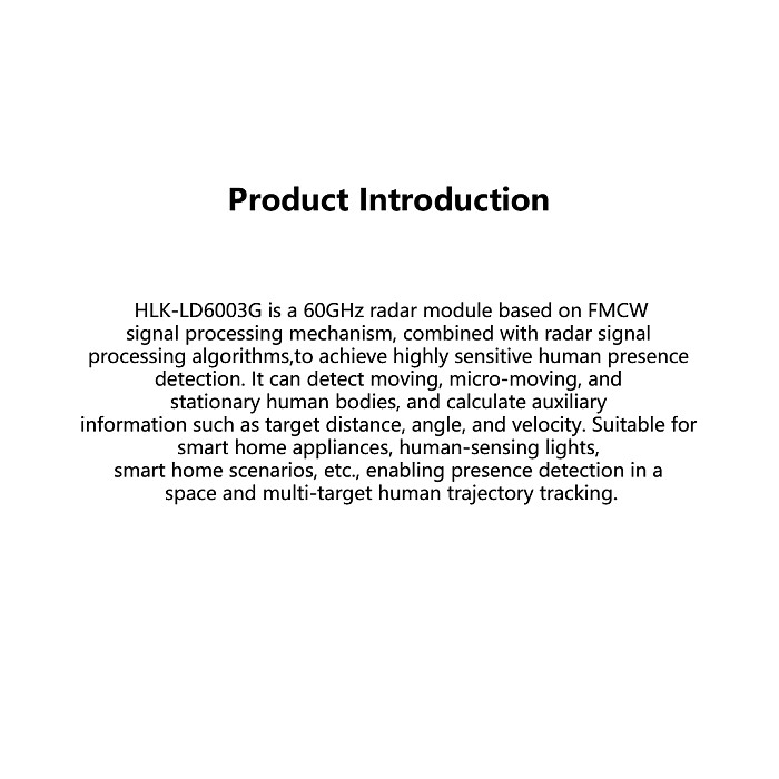 HI-LINK 60G millimeter wave radar gesture recognition 3D human presence sensing serial communication module LD6003G