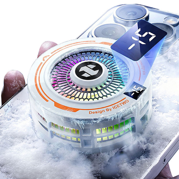 H7 AI Intelligent Temperature Control With Three Levels of Adjustment For Mobile Phone Heat Sink Magnetic Suction Back Clip Semiconductor Icing Cooling Used For Cooling e-sports Game Live Broadcasts