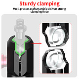 XT-XINTE 1/4  Screw Hole to 1/4  Disc Reverse Lock Ball Head Pea Clamp Dual Grip Swivel Magic Arm Extension Rod, Dual Knob Rotating Connecting Rod, Camera Motorcycle Mount Expansion Accessories