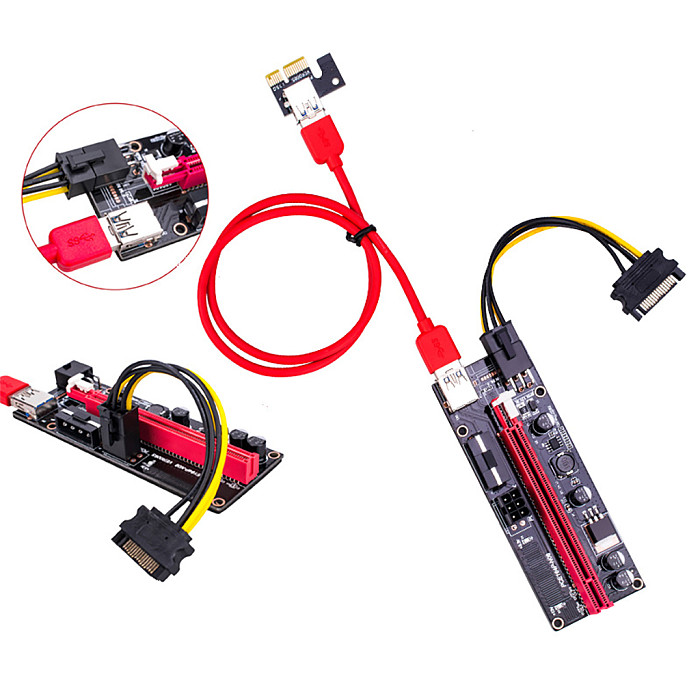 USB 3.0 PCI-E GPU Riser Adapter Card PCIE 1X to 16X Extension Cable support Linux / Windows XP / Windows 7 / 8 / 10