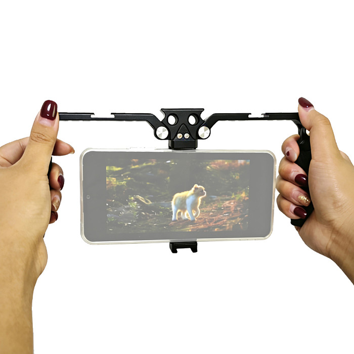 MagSafe Compatible Phone Cage Stabilizer Dual Handle Folding Expansion Frame Vertical Shooting Photography Bracket