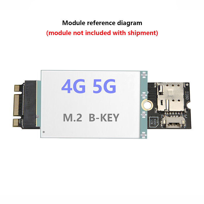 M.2 B-Key 4G 5G Network Card Module to M.2 M-Key NVME / B-Key Adapter Card with SIM Card Slot