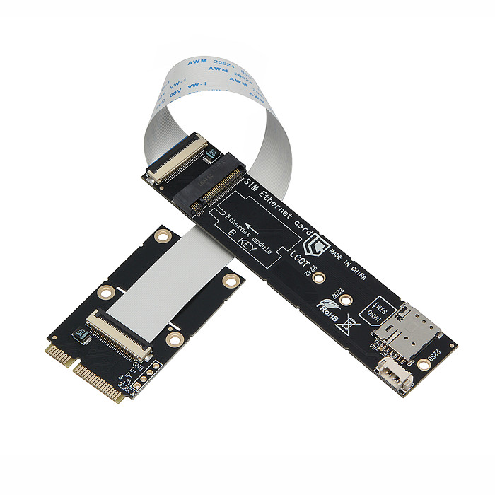 Mini PCIe to M.2 B-Key WWAN Converter Card, Built-in Nano SIM Slot, Compatible with 3G 4G 5G Wireless WWAN Module
