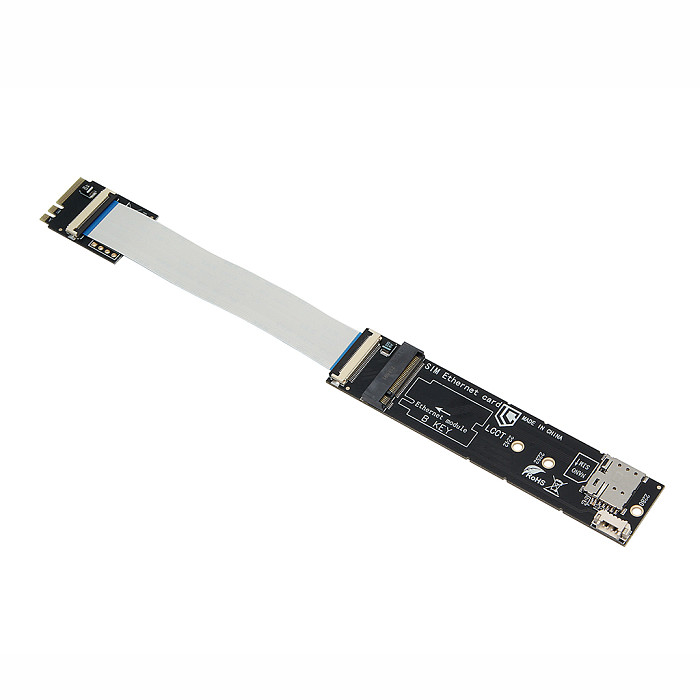 M.2 A+E Key to B-Key WWAN Converter Card, Built-in Nano SIM Slot, Support 3G 4G 5G Wireless Network Module