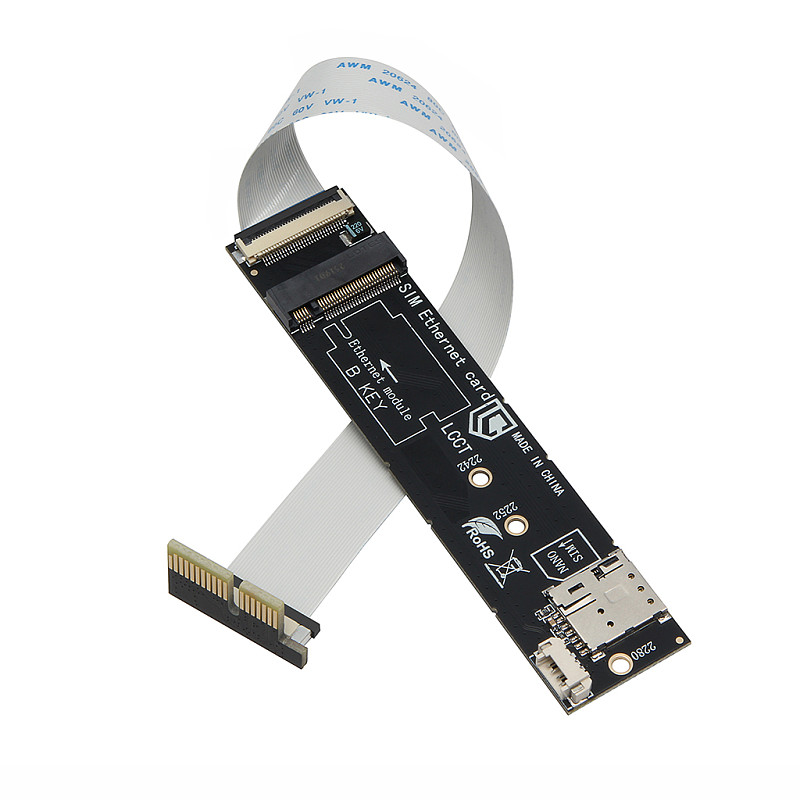 PCI-E to M.2 B-Key WWAN Converter Card, Built-in Nano SIM Slot, Support 3G 4G 5G Wireless Network Module