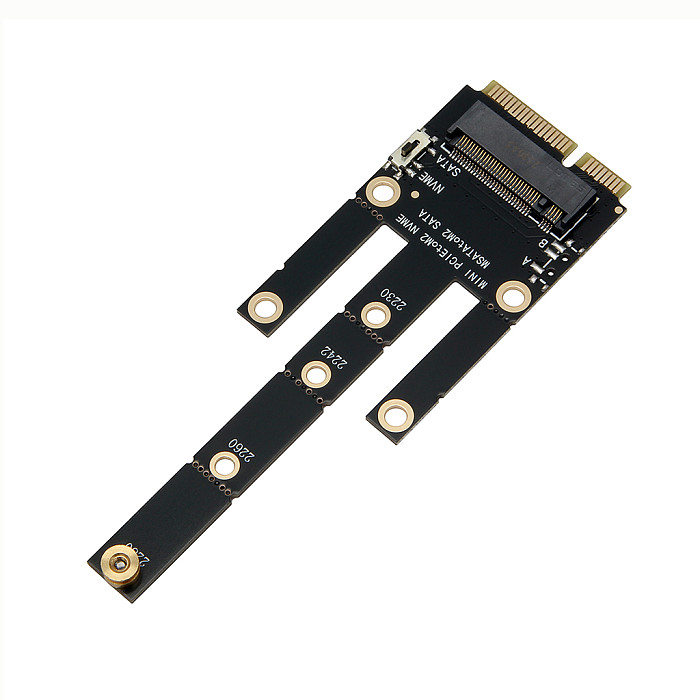 mSATA to NGFF M.2 SSD Adapter Card, Mini PCIe to NVMe Hard Drive Conversion Expansion Card