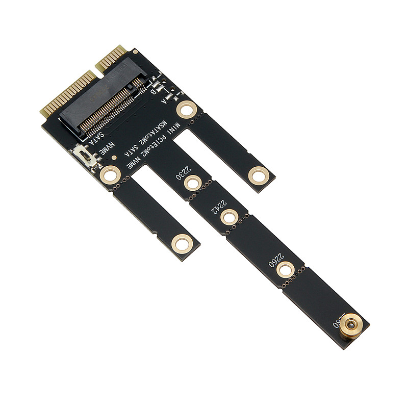 mSATA to NGFF M.2 SSD Adapter Card, Mini PCIe to NVMe Hard Drive Conversion Expansion Card