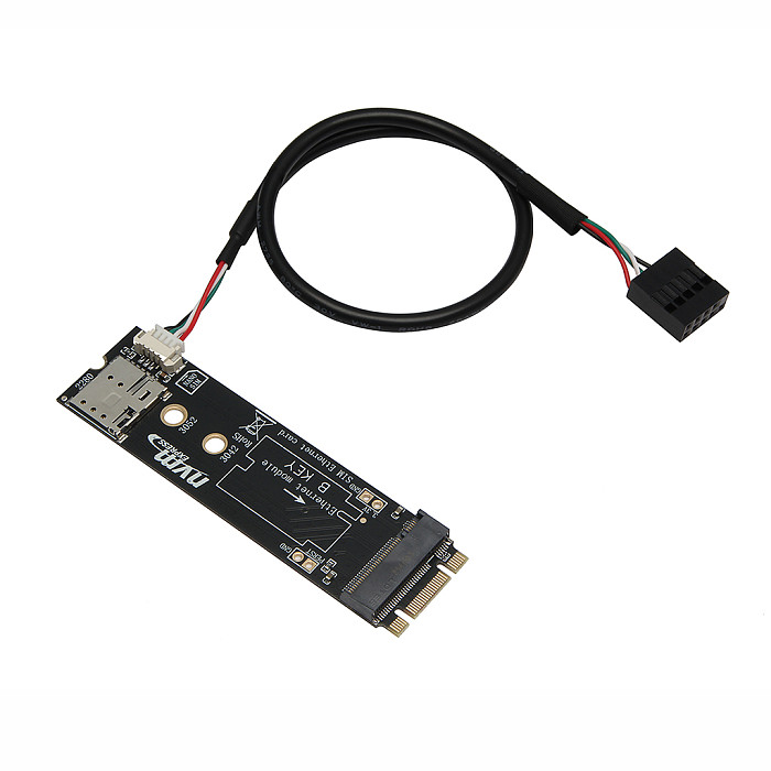 M.2 B-Key 4G 5G Network Card Module to M.2 M-Key NVME / B-Key Adapter Card with SIM Card Slot