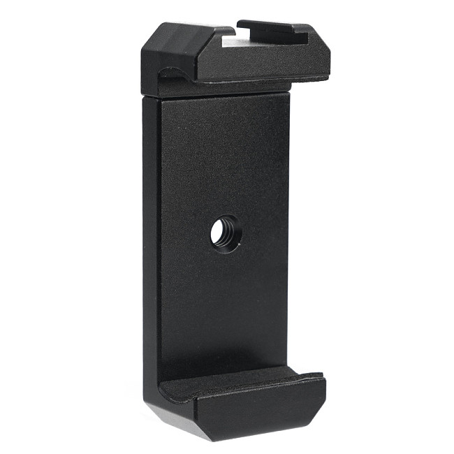 Universal Phone Holder with Cold & Hot Shoe Interface, E-Type Stretch Metal Clip for Selfie Stick Fill Light Live Broadcast Accessories