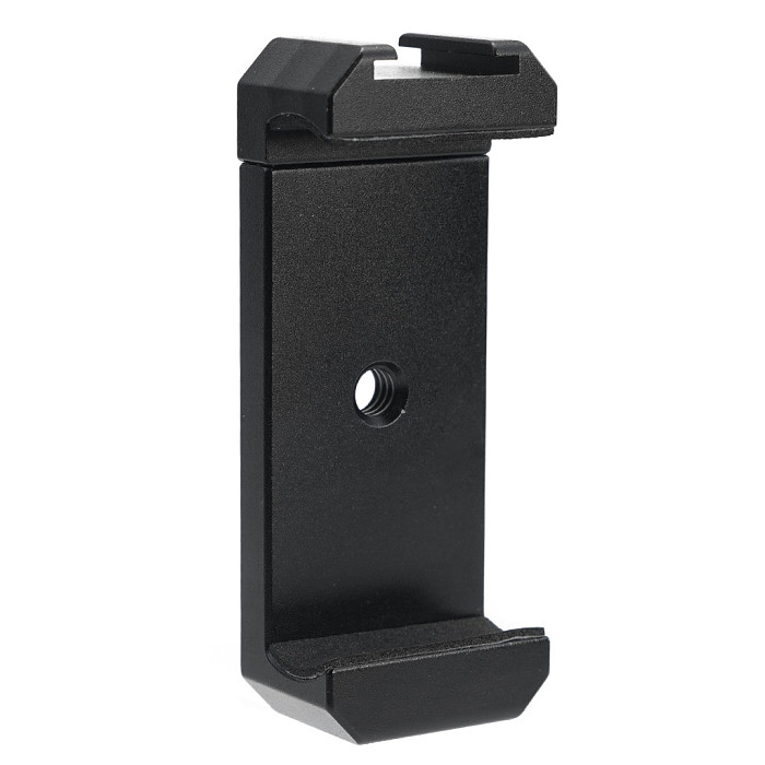 Universal Phone Holder with Cold & Hot Shoe Interface, E-Type Stretch Metal Clip for Selfie Stick Fill Light Live Broadcast Accessories