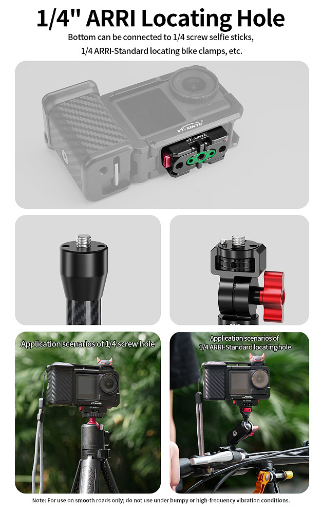 XT-XINTE Magnetic Quick Mount Street Shooting Handle Rabbit Cage Set, Aluminum Alloy Protective Frame Compatible with DJI Osmo Action 5 Pro/4/3 Action Camera