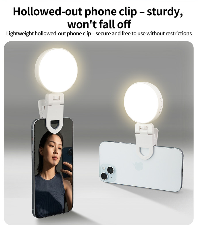 XT-XINTE Magnetic Portable Fill Light, Selfie Live Streaming LED Light for Smartphone Action Camera DSLR Camera