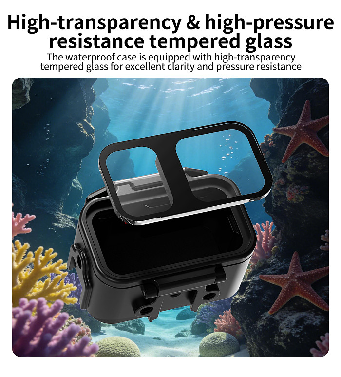 XT-XINTE 80M Waterproof Housing for DJI Osmo Nano Aluminum Alloy Diving Protective Case Vertical & Horizontal Quick Release Shell