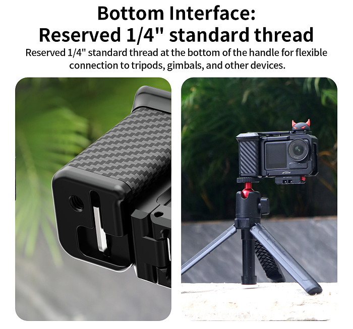 XT-XINTE Magnetic Quick Mount Street Shooting Handle Rabbit Cage Set, Aluminum Alloy Protective Frame Compatible with DJI Osmo Action 5 Pro/4/3 Action Camera