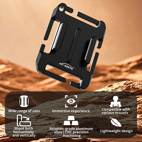 XT-XINTE Aluminum Alloy Backpack Strap Quick Release Base for Action Camera, 50mm Arca-Swiss to Action Camera Quick Release Mount