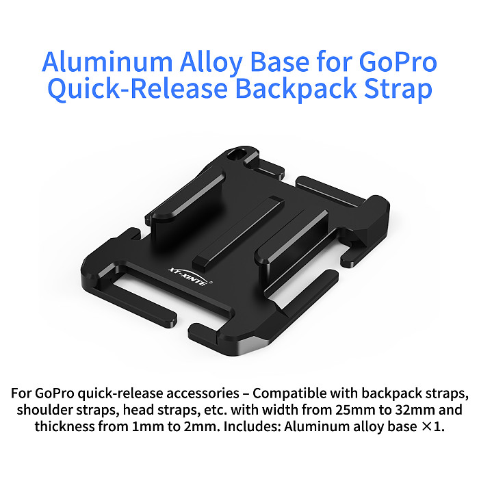 XT-XINTE Aluminum Alloy Backpack Strap Quick Release Base for Action Camera, 50mm Arca-Swiss to Action Camera Quick Release Mount