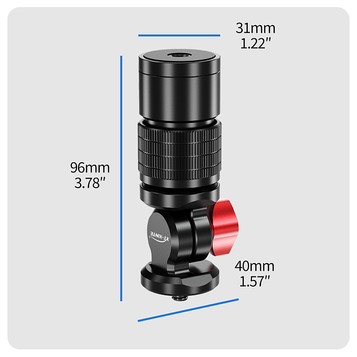 XT-XINTE 1/4  Screw Action Camera Selfie Stick Mount 360° Rotatable Desktop Fixed Holder for Phone, Camera & DSLR Live Streaming Suitable for Insta360 X6 / DJI OSMO 360 II