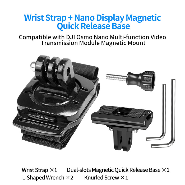 XT-XINTE 1/4 Arri Magnetic Quick Release Adapter 4-in-1 NATO Rail Expansion Bracket Compatible with DJI Nano Camera Handle Stabilizer Accessories