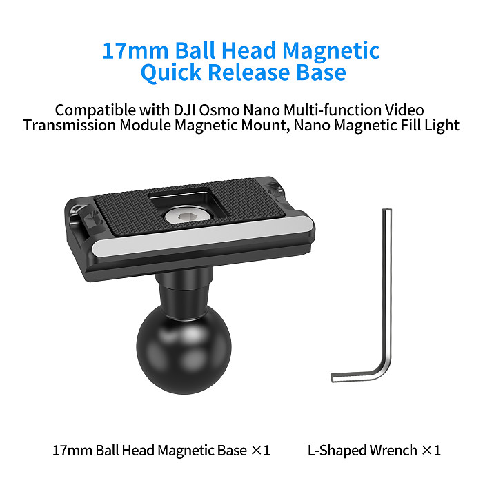 XT-XINTE 1/4 Arri Magnetic Quick Release Adapter 4-in-1 NATO Rail Expansion Bracket Compatible with DJI Nano Camera Handle Stabilizer Accessories